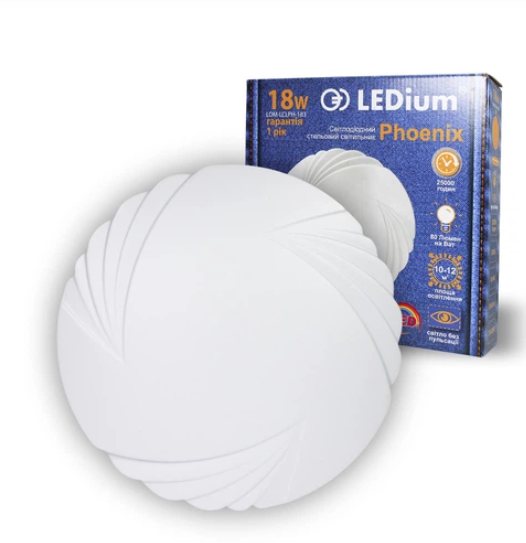 Світильник стельовий світлодіодний PHOENIX 18W 1440Lm 5000K IP20 D250*65mm AC165-265V LEDium